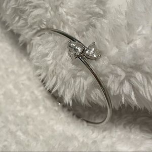 Heart bangle - 2 CZ stones
